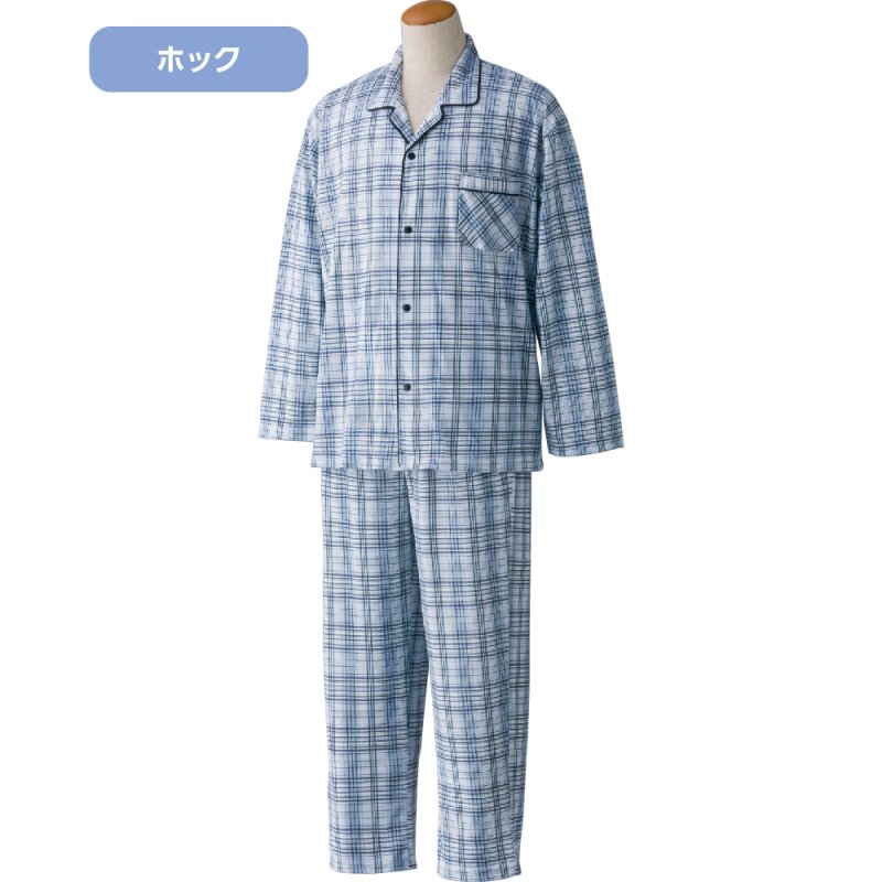 画像1: ホック天竺パジャマ（春夏素材） (1)