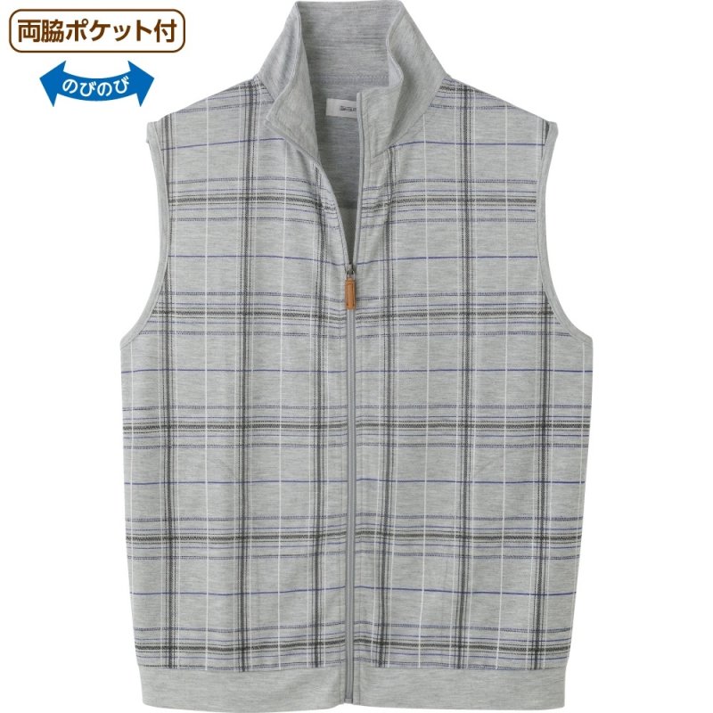 画像1: 天竺裏ハニカムフルジップベスト(MEN'S) (1)
